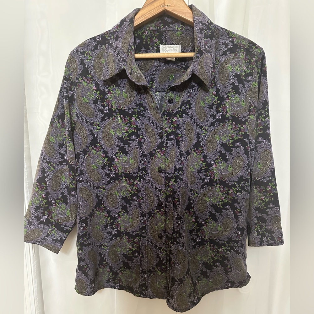 Christopher & Banks Paisley Blouse - Size Large